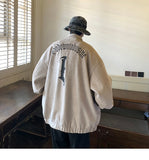 High class, super good-looking coat, male fashion ins, spring and autumn fat man, large American vintage, suede embroidered jinquedai