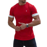 Summer Casual Men Running T-Shirts Gym Fitness Training New Male O-Neck Printed High Quality Sports T-Shirts Oversized Tops jinquedai