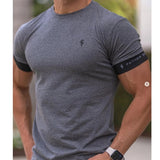 Summer Casual Men Running T-Shirts Gym Fitness Training New Male O-Neck Printed High Quality Sports T-Shirts Oversized Tops jinquedai