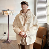 Winter Thicken Woolen Coat Men Warm Fashion Casual Thick Woolen Jacket Men Korean Loose Short Woolen Coat Mens Overcoat M-3XL jinquedai