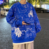 Autumn Mens Hoodies Cartoon Graphic  Fashion Male Oversized Pullovers Hip Hop Y2K Streetwear Clothing Unisex Sweatshirt jinquedai