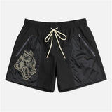 Hip hop street Instagram main line retro sports casual fitness basketball pants black red heavy mesh five-minute shorts jinquedai