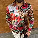 Jinquedai Men's Long Sleeve Print Shirts for Mens Social Luxury Man Designer Clothes Hawaiian Fashionable Elegant Classic Fashion jinquedai