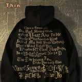 New men retro large size sweater high street gothic print letter hooded sweater men and women ins loose autumn and winter hoodie jinquedai