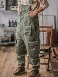 High Quality Multi Pocket Tool Strap Pants Men's Workwear Overall Fashion Rompers Pants Ins New Vintage American Tough Jumpsuit jinquedai