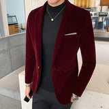 Luxury Blazer Shiny Wine Red Blue Black Contrast Color Stand-up Collar Blazer Slim Fit Suit Party Prom Wedding Dress Jacket jinquedai