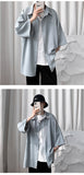 Jinquedai Summer Men Shirts Korean Style Loose Male Shirts Solid Color Short Sleeve Tops Man Baggy Casual Couple Clothes jinquedai