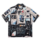 Fashion Graffiti Oversized Short Sleeve Shirt Japan Harajuku Streetwear Men's Hip Hop Shirts Summer Hawaii Button Up Blouse jinquedai