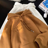 Winter Letter Women Thicken Hoodies Fashion Unisex Korean Clothing Designer Brand Female Casual Hooded Sweatshirts jinquedai