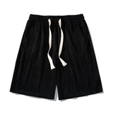 Summer Pleated Shorts Men Fashion Ice Silk Shorts Men Japanese Streetwear Hip-hop Loose Straight Shorts Mens Beach Shorts M-3XL jinquedai