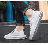 Mens Casual Shoes Lightweight Breathable for Men Flat Lace-Up Sneakers White Business Travel Tenis Masculino jinquedai