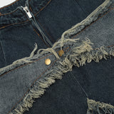 Vintage Tassel Star Denim Shorts Splicing Loose Jeans Shorts  Men Hip Hop Streetwear Harajuku Y2K Shorts Summer jinquedai