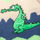 Harajuku Retro Cute Dinosaur Jumper Sweater Men's Oversized Winter Anime Knit Sweater Grandpa Ugly Sweater Women's Y2K Aesthetic jinquedai