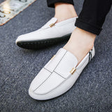 Jinquedai Spring Autumn Men Loafers PU Leather Driving Boat Shoes Slip-On Casual Doug Shoes Moccasin Breathable Soft Male Flats jinquedai