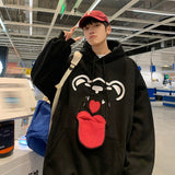 Funny Bear Hooded Sweatshirts Fashion Autumn Couple Clothing New Brand Pullovers Hip Hop Loose Male Hoodies jinquedai