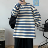 Oversized Korean Clothing  Autumn Men Stripe Sweatshirts Hoodies Fashion Unisex Pullover Winter Casual Tops Streetwear Tee jinquedai