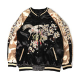 Jinquedai Baseball Bomber Jacket Men Women Satin Phoenix Embroidery Yokosuka Coat Spring Japan Double Sided Streetwear jinquedai