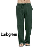 Autumn Linen Wide Men Pants Korean Trousers Oversize Linens Streetwear Male Spring Yoga Pants Casual Men Clothing Sweatpants jinquedai