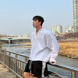 New Long Sleeve t shirt for Men Autumn Fashion Cotton Solid Color t-shirts Cozy Streetwear Men's t-shirt 3XL Baggy Korean Trendy jinquedai