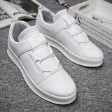 Jinquedai  Brand Men Leather Casual Shoes Slip on Loafers Shoes White Men's Platform Shoes Fashion Leisure Driving Shoes Soft Moccasins jinquedai