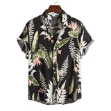 Mens Hawaiian Shirt Tropical Beach Floral Shirts Men Summer New Casual Button Down Short Sleeve Shirt Men Camisa Masculina jinquedai