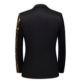 Patchwork Shiny Gold Sequins Suits Blazers Men  Brand Slim Fit Tuxedo Blazer Jacket Men Party Wedding Stage Costume Homme jinquedai