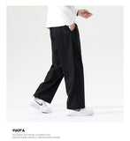 Jinquedai  Men Casual Pants Loose Straight Wide Leg Pants Men New Retro Streetwear Skateboard Neutral Trousers Fashion Solid Color Pants jinquedai