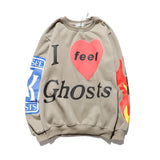 LUCKY ME I SEE GHOST Hoodie Men Women FEEL Kanye West Kid Cudi Hoodies Kids See Ghost Sweatshirts Foam Print Pullovers jinquedai