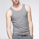 Jinquedai  Mens Sleeveless Tank Top Thin Gym Muscle Vest Summer Training Plain Casual Bodybuilding T Shirt Sports Breathable Ound Neck Tops jinquedai