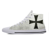 Warrior Crusader Knights Templar Cross Fashion Casual Cloth Shoes High Top Lightweight Breathable 3D Print Men Women Sneakers jinquedai