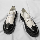 Spring Luxury Brand Brogue Men's Shoes Thick-soled Casual Shoes British Style Oxford Shoes Lace-up Shoes High Quality Moccasin jinquedai