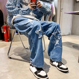 New American style Vintage high Street ManY2K Autumn Winter Loose  hundred Take Straightcylinderfeeling Couple longpants jinquedai