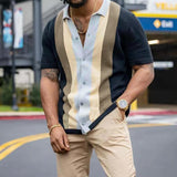 Men's Knit Short Sleeve Polo Shirt Casual Lapel Button Cardigan Breathable Summer T Shirt  Fashion Luxury Clothing S-3XL jinquedai