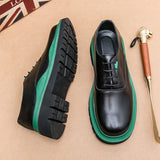 Spring Luxury Platform Leather Shoes Men Lace-Up Casual Shoe Patent Leather Men High Quality Thick Sole Fashion Oxford Men Shoes jinquedai