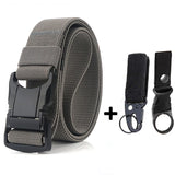 Elastic Belt Men Aluminum Alloy Black Pluggable Buckle Tactical Belts Breathable Comfortable Nylon Male Jeans Belt High Quality jinquedai