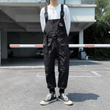 Japanese Ami Khaji Overalls Men Cargo Pockets Overalls Couple Loose Straight Casual Sashes Trousers Jumpsuit Bf Loose Top Pants jinquedai