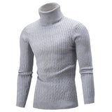 Jinquedai Autumn Winter Men's Turtleneck Sweater Men's Knitting Pullovers Rollneck Knitted Sweater Warm Men Jumper Slim Fit Casual Sweater jinquedai