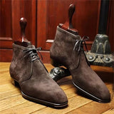 Jinquedai Desert Boots Men Boots Faux Suede Solid Color Classic Fashion Business Casual Street Yuppie Lace Up Gentleman Ankle Boots CP029 jinquedai