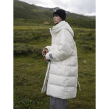 Winter Men's White Duck Down Jacket Warm Long Hooded Jackets Fashion Thicken Large Size Male Casual Outerwear jinquedai