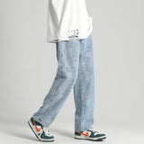 Jinquedai  Autumn Winter Embroidery Jeans Men Fashion Loose Straight Casual Pants Korean Fashion Streetwear Hip Hop Denim Trousers Male jinquedai