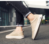 Mens Casual Shoes Lightweight Breathable for Men Flat Lace-Up Sneakers White Business Travel Tenis Masculino jinquedai