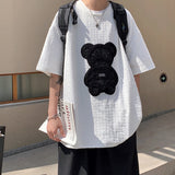 Big Bear Short Sleeve Men's Oversized T-shirt Designer Brand Fashion Male Top Tees Luxury Unisex Casual Streetwear jinquedai