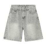 Men Vintage Blue Denim Shorts Summer Casual Loose Jeans Shorts Retro Harajuku Streetwear Hip Hop Y2K Shorts Man jinquedai