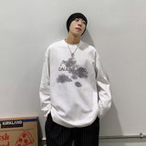 Jinquedai Autumn Winter Men Long Sleeve T-shirts Clouds Letter Print 5XL Baggy Tee Shirt High Street Harajuku Casual O-Neck Women Top jinquedai