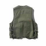 Techwear Men's Tank Top Cargo Vest Men Tactical Coat Tooling Streetwear Hip Hop Sleeveless Gilet Multi-Pocket Outdoors jinquedai