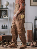 High Quality Multi Pocket Tool Strap Pants Men's Workwear Overall Fashion Rompers Pants Ins New Vintage American Tough Jumpsuit jinquedai