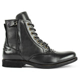 Large Size Men Leather Boots Wipe Color Side Zipper Military Cavalry Boots jinquedai