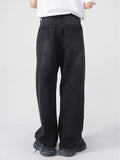 Men's Jeans New Korean Personality Straight Wide Leg Pants Fashion Autumn Winter Vintage Male Trousers jinquedai