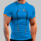 Jinquedai Summer Gym Shirt Sport T Shirt Men Quick Drying Running Shirt Men Workout Training Tees Fitness Tops T-shirt Fitness Tops jinquedai