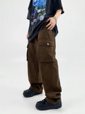 European and American retro casual overalls, men's high street fashion, INS, niche design, multiple pockets, loose straight jinquedai